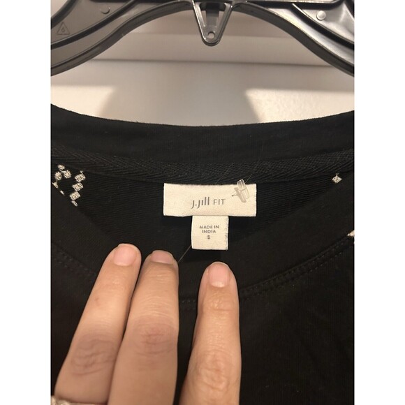 J. Jill Women's Size small Stitched Jersey Knit Sweatshirt Dress Black - Picture 2 of 6